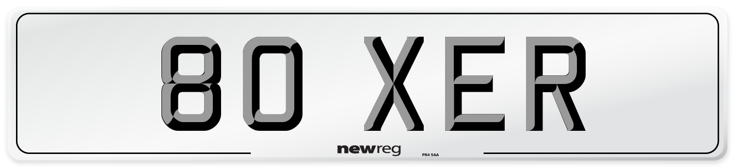 80 XER Number Plate from New Reg